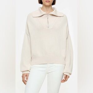 CLOSED Quarter Zip Wool & Alpaca Cream Sweater - M